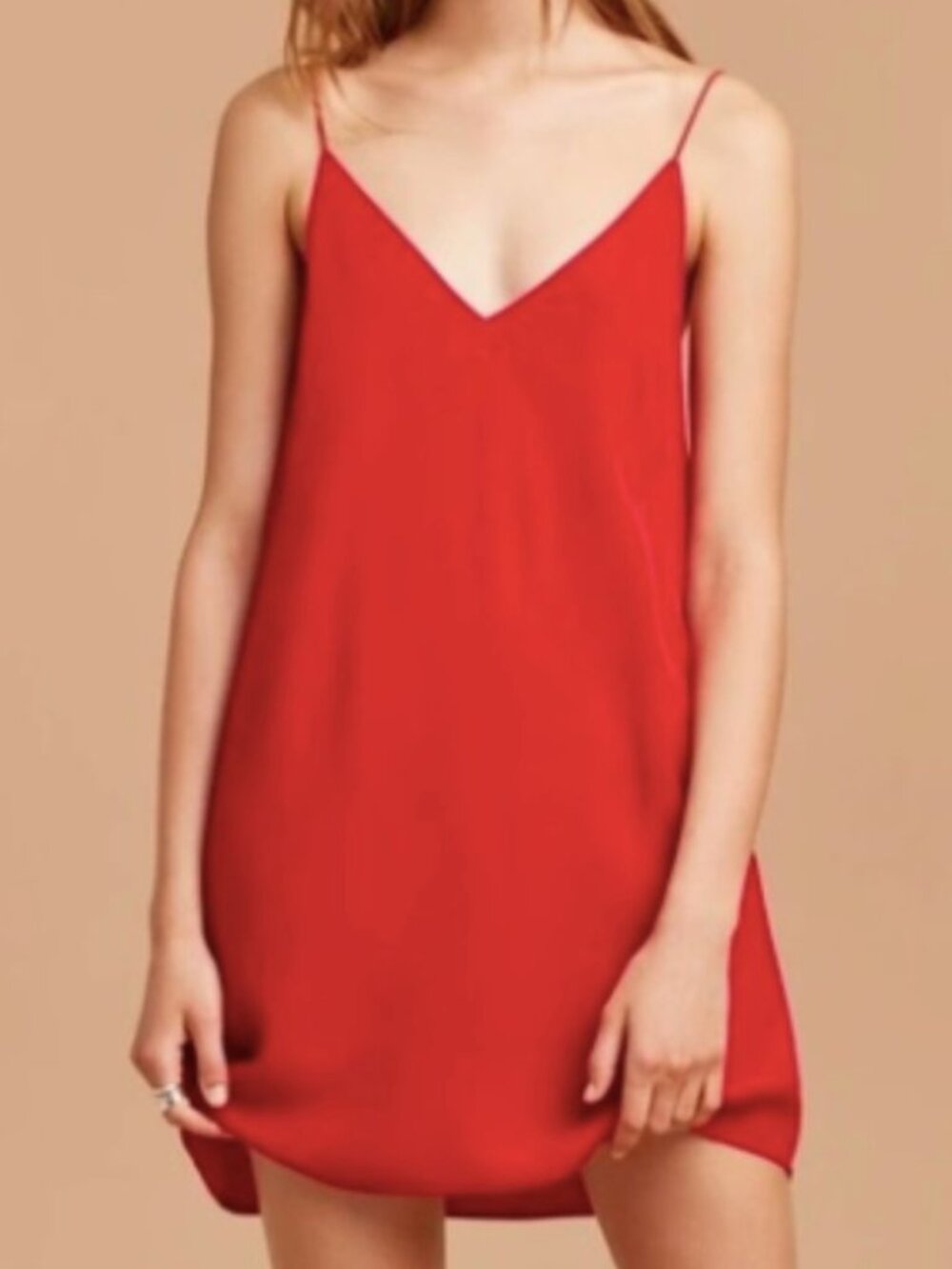 aritzia wilfred red mini slip dress - vivienne